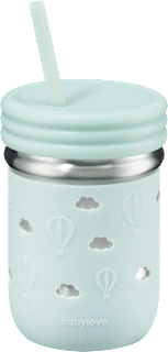 Trinkhalmbecher Edelstahl/Silikon, mint, ab 12. Monat babylove