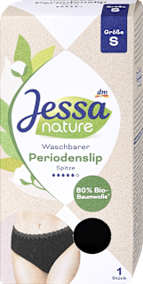 nature chiloți menstruali din dantelă negri, mărime S Jessa