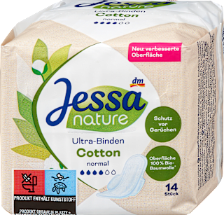 Szárnyas egészségügyi betét nature, normál Jessa