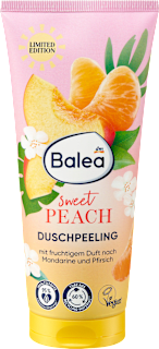 Bőrradírozó tusfürdő Sweet Peach, mandarin és barack illattal Balea