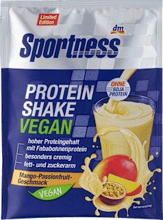 Prašek za pripravo proteinskega napitka z okusom manga in pasjonke Sportness