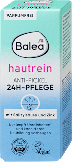 24h pattanás elleni arckrém hautrein, szalicilsavval és cinkkel Balea