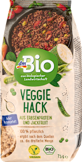 Vegetarisches Hack aus Erbsenprotein und Jackfruit dmBio