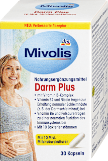 Kapsuly Darm Plus s vitamínmi a kultúrami baktérií mliečneho kvasenia Mivolis