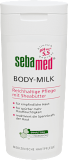 Körpermilch reichhaltig mit Sheabutter sebamed