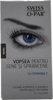 Vopsea profesională pentru gene și sprâncene negru SWISS O PAR