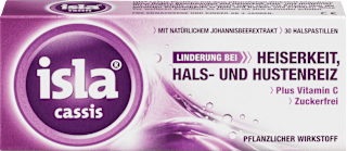 Heiserkeit, Hals- und Hustenreiz Pastillen Cassis isla