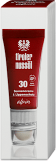 Sonnencreme alpin und Lippenschutz LSF 30 tiroler nussöl