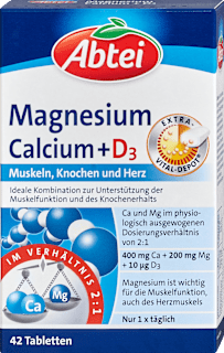 Brausetabletten aktiv Magnesium + Calcium + D3 Abtei