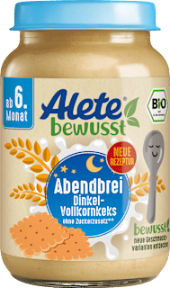 Abendbrei Dinkelvollkornkeks ab dem 6. Monat Alete bewusst