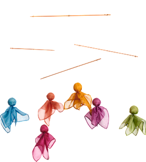 Mobile Feen mit Pflanzenfarben, Bastelset Filges