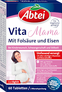Prehransko dopolnilo s folno kislino in železom Vita Mama  Abtei