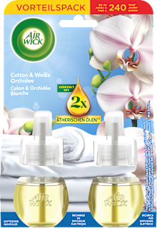 Lufterfrischer Duftstecker Cotton & Weiße Orchidee Nachfüllpack (2x19 ml) AirWick