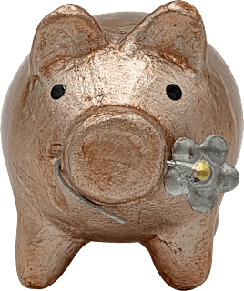 Keramikschwein mit Kleeblatt, roségold/metallic Dekorieren & Einrichten