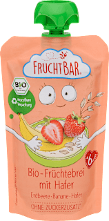 Bio gyümölcspüré zab, banán és eper FruchtBar