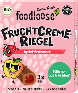 Kindersnack Fruchtriegel Frucht-Creme Apfel-Erdbeere ab 3 Jahren (3x28 g) foodloose