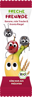 Fruchtriegel Bio mit Getreide, Banane, rote Traube und Aronia ab 1 Jahr Freche Freunde