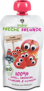 Voćna kašica u vrećici od jabuke, jagode, borovnice i maline, 12+ mj. Freche Freunde