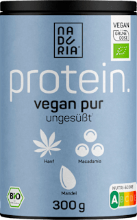 Proteinpulver Hanf Macadamia und Mandel ungesüßt Naduria