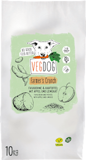 Trockenfutter Hund mit Kartoffel, Erbse & Favabohne, Farmers Crunch, vegan VEGDOG