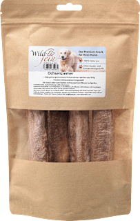 Kausnack Hund Ochsenziemer gefriergetrocknet Wild & fein
