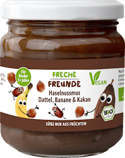 Haselnussmus Datteln, Banane & Kakao, ab 3 Jahren  Freche Freunde