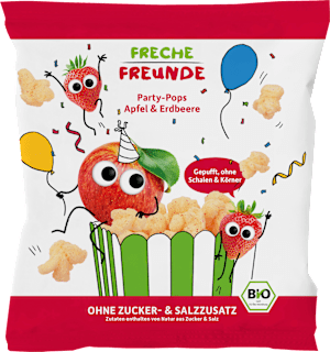 Kindersnack Party Pops Apfel Erdbeere ab 1 Jahr Freche Freunde