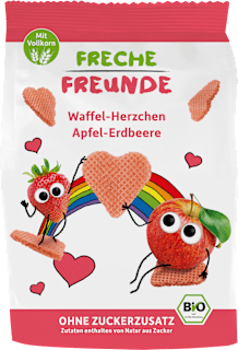 Kindersnack Waffel-Herzchen Apfel-Erdbeere ab 1 Jahr Freche Freunde