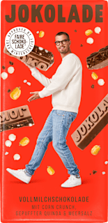 Schokolade Vollmilch Corn Crunch & Meersalz JOKOLADE