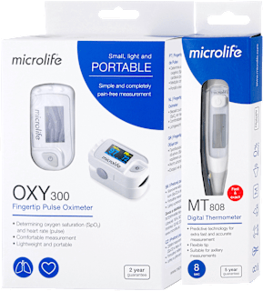 Prstový pulzový oxymeter OXY 300 + digitálny teplomer MT 808  microlife