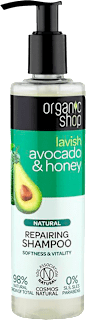 Shampoo riparatore all'avocado bio e miele bio  organic shop
