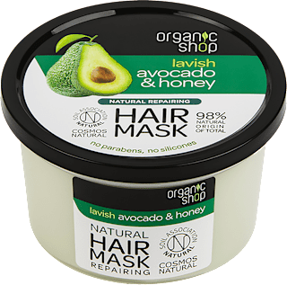 Maschera riparatrice capelli con avocado bio e miele bio organic shop