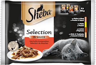 Selection potpuna hrana za odrasle mačke – 4 vrste mesa u umaku, 4 x 85 g Sheba