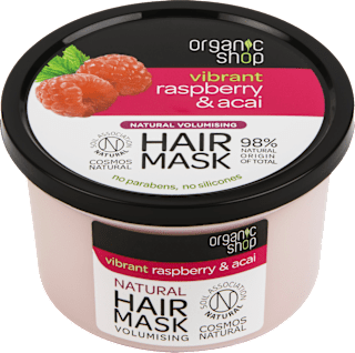 Maschera volumizzante capelli al lampone bio e acai bio organic shop