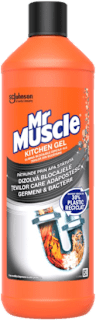 Течен гел за отпушване на канали в кухнята Mr Muscle