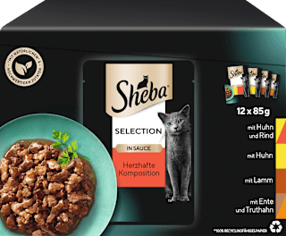 Nassfutter Katze, herzhafte Komposition - Selection in Sauce, Multipack (12x85 g) Sheba