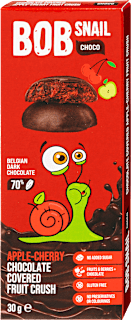 Alma-meggy gyümölcs snack belga étcsokoládéban Bob Snail