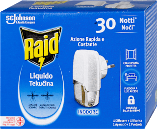 Električni aparat protiv komaraca + tečnost, 30 noći Raid
