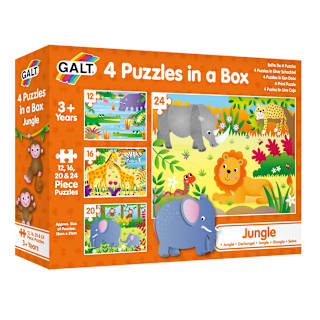 Set 4 puzzle-uri cu animale din junglă galt