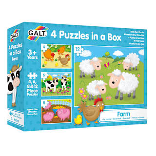 Set 4 puzzle-uri cu animale de fermă galt