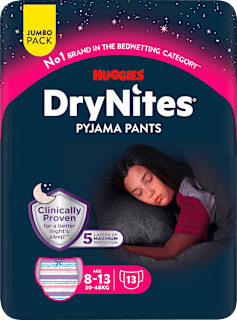 Pyjama Pants Teen (30-48 kg) rosa Jumbo Pack HUGGIES DryNites