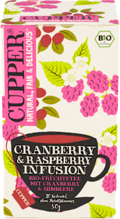 bio čaj Cranberry & Rasberry Infusion 20x2,5g Cupper