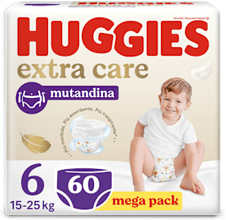 Pannolini a mutandina Extra Care Mega Pack taglia 6 (12-25 kg) Huggies
