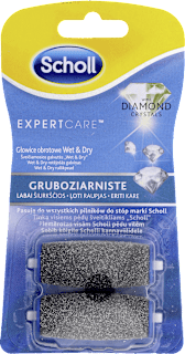 Gruboziarniste głowice obrotowe z kryształkami diamentów Velvet Smooth Wet & Dry Dr. Scholl's