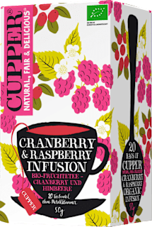 Bio Ovocný čaj Cranberry & Raspberry Infusion brusnica & malina Cupper