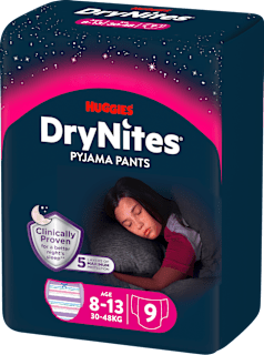 Pieluchomajtki na noc dla dziewczynek 8-13 lat  DryNites
