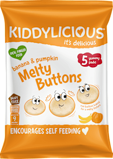 Ovocno-zeleninové gombíky banán s tekvicou KIDDYLICIOUS