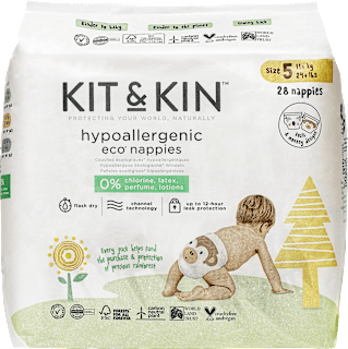 Hypoalergénne plienky, veľkosť 5, pre deti s hmotnosťou od 11 kg KIT&KIN