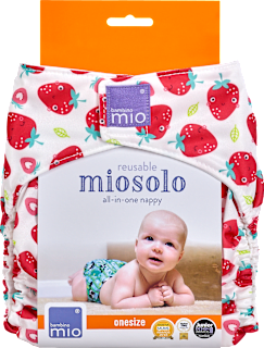 Mosható zsebes pelenka, egyméretes, eper Bambino Mio