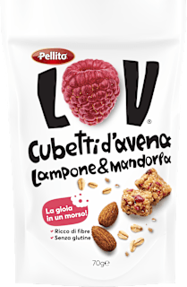 Bites all'avena, lampone e mandorla  Pellito